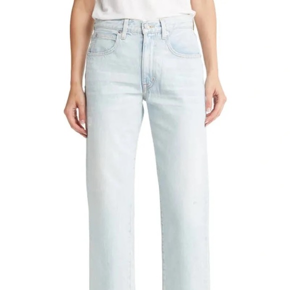 SLVRLAKE Sophie Crop Organic Mid-Rise Love Song Straight Leg Denim Jeans - Picture 2 of 9